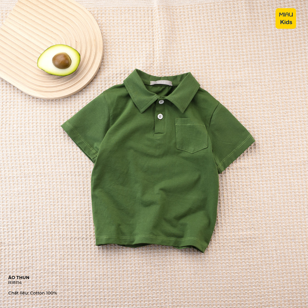 Áo Polo bé trai trơn có túi nhiều màu chất cotton mềm mịn thoáng mát cho bé mặc đi học đi chơi thời trang phong cách
