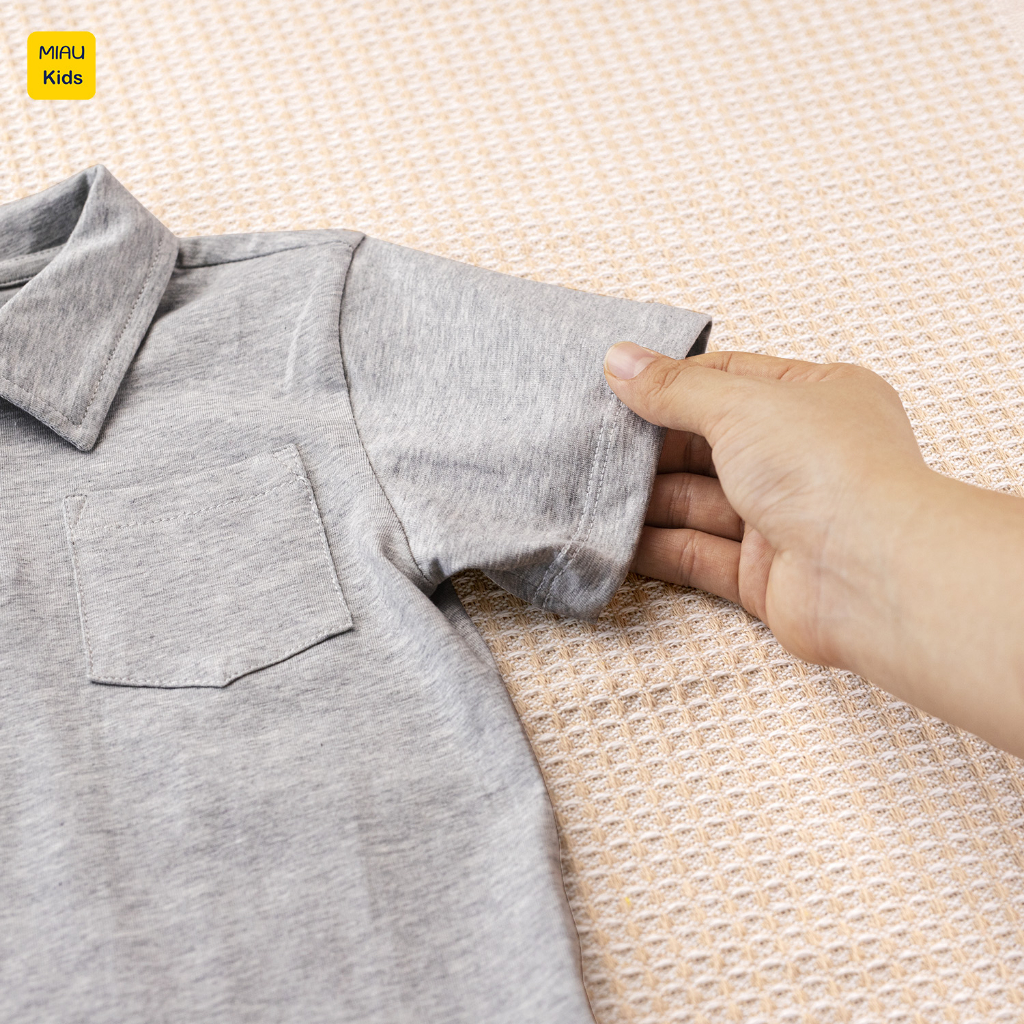 Áo Polo bé trai trơn có túi nhiều màu chất cotton mềm mịn thoáng mát cho bé mặc đi học đi chơi thời trang phong cách