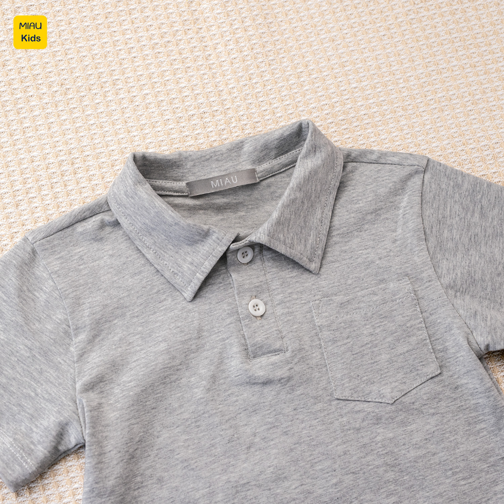 Áo Polo bé trai trơn có túi nhiều màu chất cotton mềm mịn thoáng mát cho bé mặc đi học đi chơi thời trang phong cách