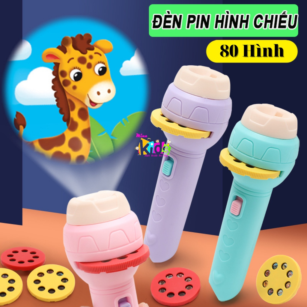 Đèn pin chiếu hình cho bé gồm 80 hình đáng yêu