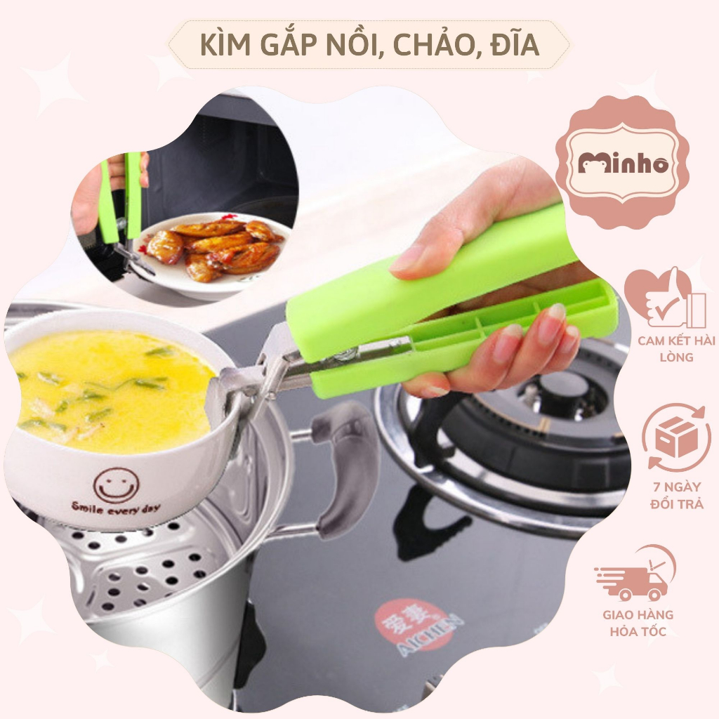 Kìm,kẹp gắp nồi,chảo,đĩa chống nóng nhà bếp ( màu ngẫu nhiên)