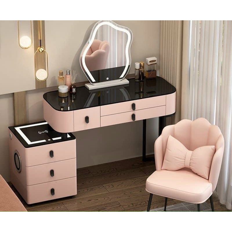 Bàn trang điểm thông minh, bàn phấn thông minh có loa sạc đèn đủ bộ cả ghế và gương  - Mã TN06  Nội thất Chani