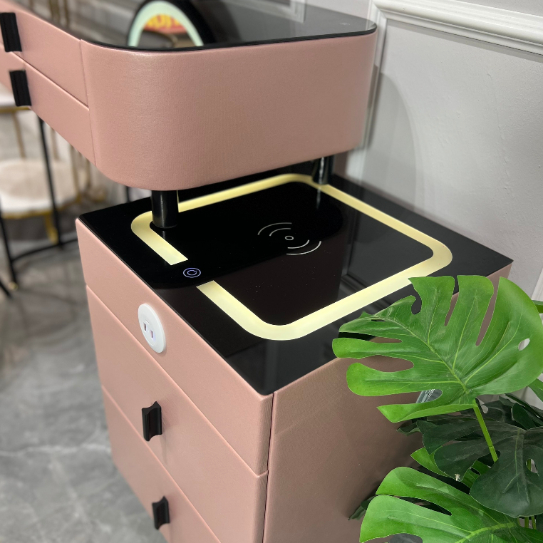 Bàn trang điểm thông minh, bàn phấn thông minh có loa sạc đèn đủ bộ cả ghế và gương  - Mã TN06  Nội thất Chani