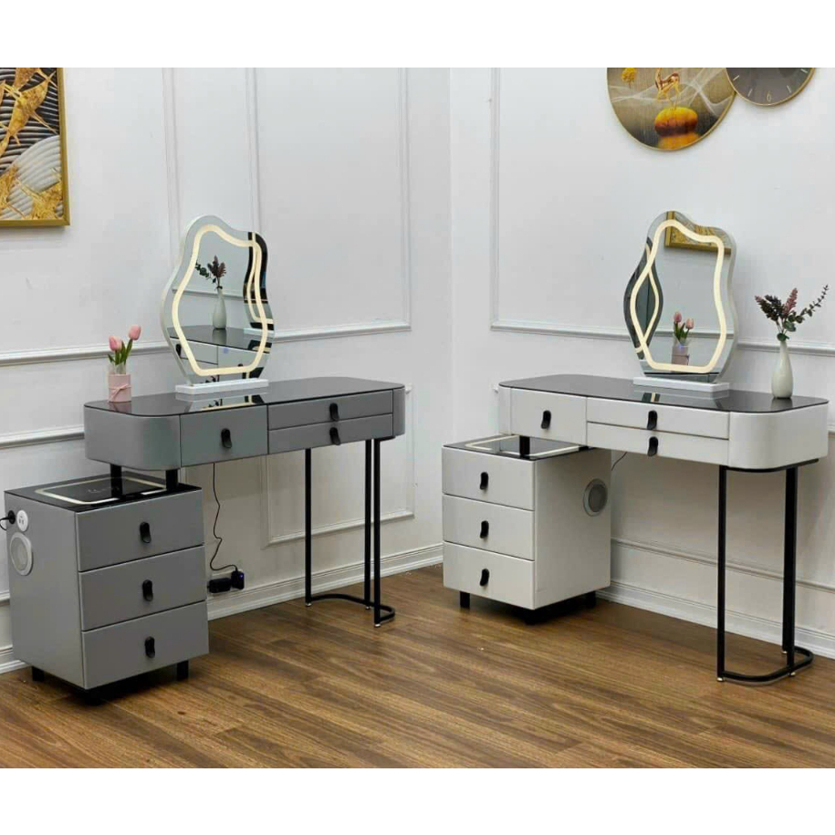 Bàn trang điểm thông minh, bàn phấn thông minh có loa sạc đèn đủ bộ cả ghế và gương  - Mã TN06  Nội thất Chani
