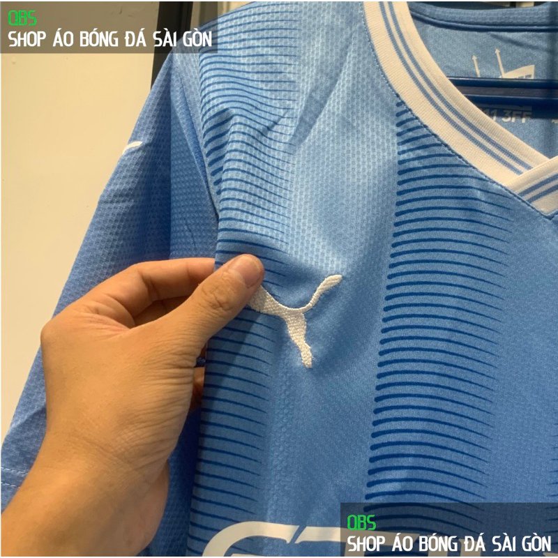ManC xanh sân mùa giải 23/24-Bộ áo bóng đá bản Fan vải Thái cao cấp