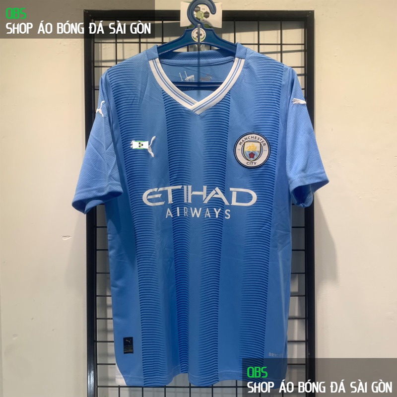 ManC xanh sân mùa giải 23/24-Bộ áo bóng đá bản Fan vải Thái cao cấp