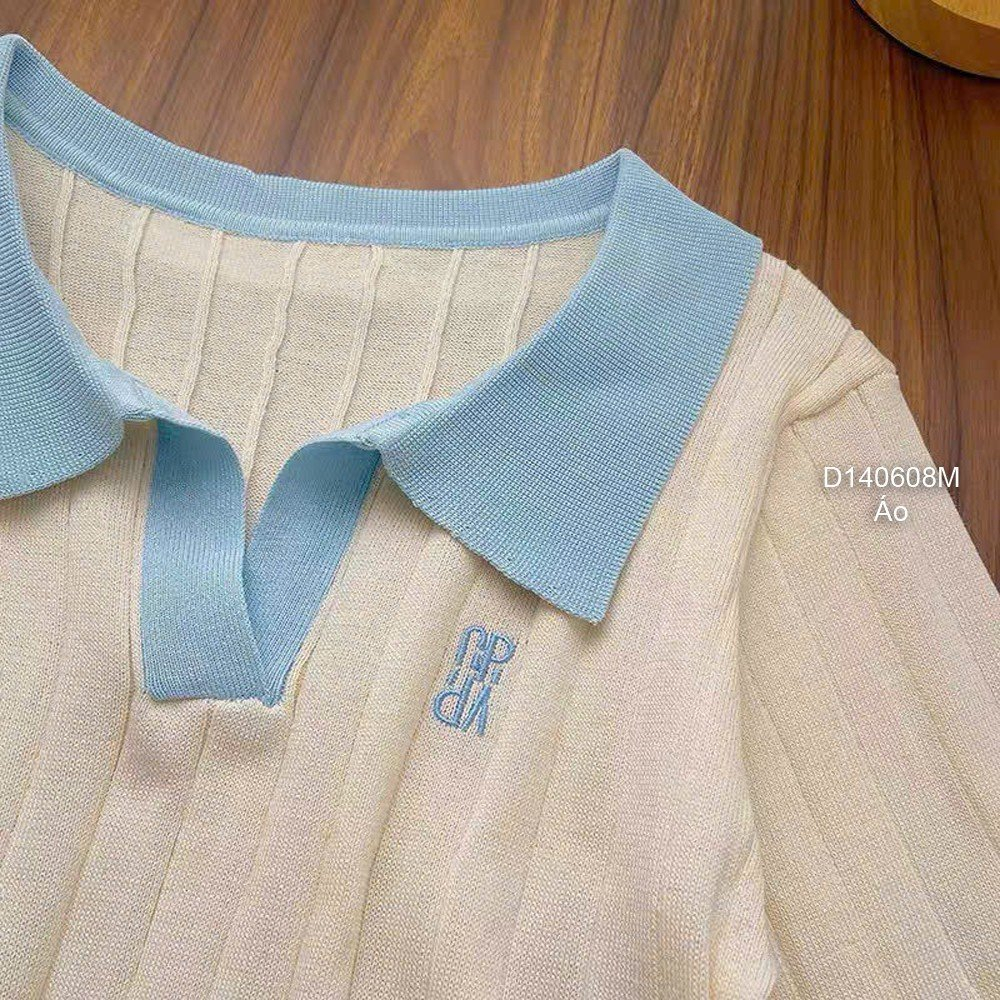 Áo len cổ bẻ phối màu tay con siêu thời trang!