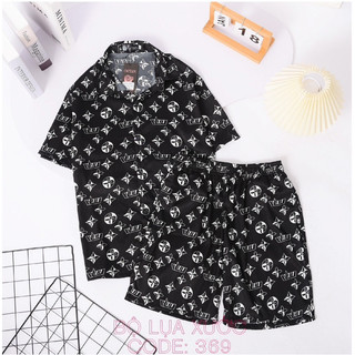 Bộ đồ nam chất liệu lụa xước hình