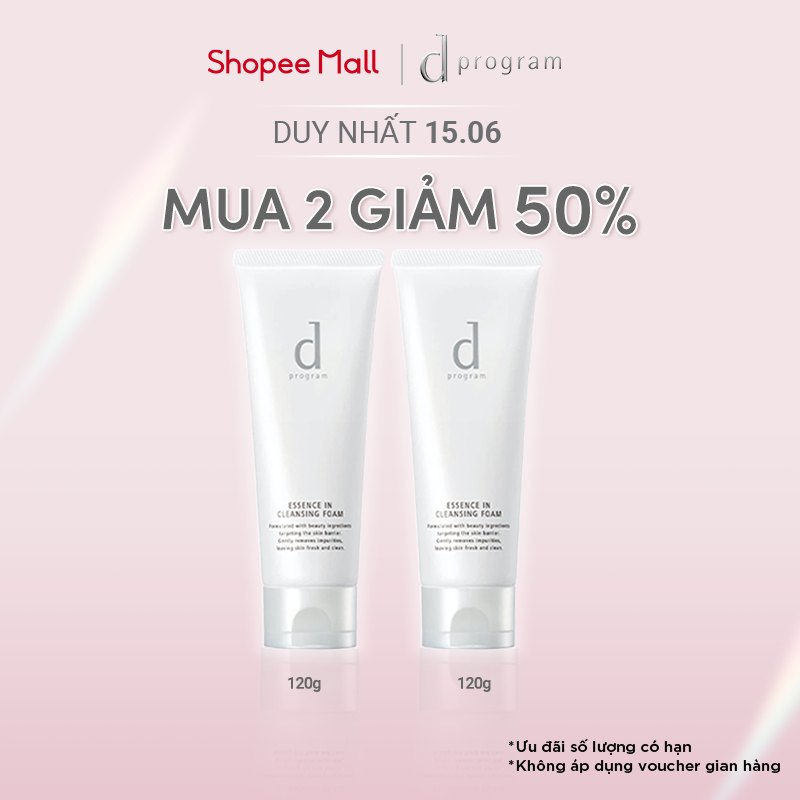 Bộ 2 Sữa rửa mặt tạo bọt dưỡng da Essence Cleansing Foam d program 120g x 2