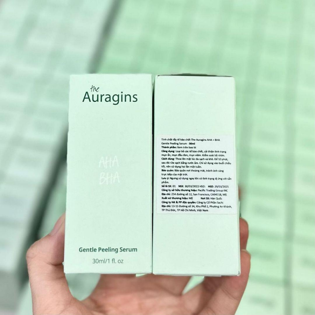 [CÔNG TY] Tinh Chất Tẩy Tế Bào Chết The Auragins 7.5% AHA + 0.5% BHA Gentle Peeling Serum 30ml