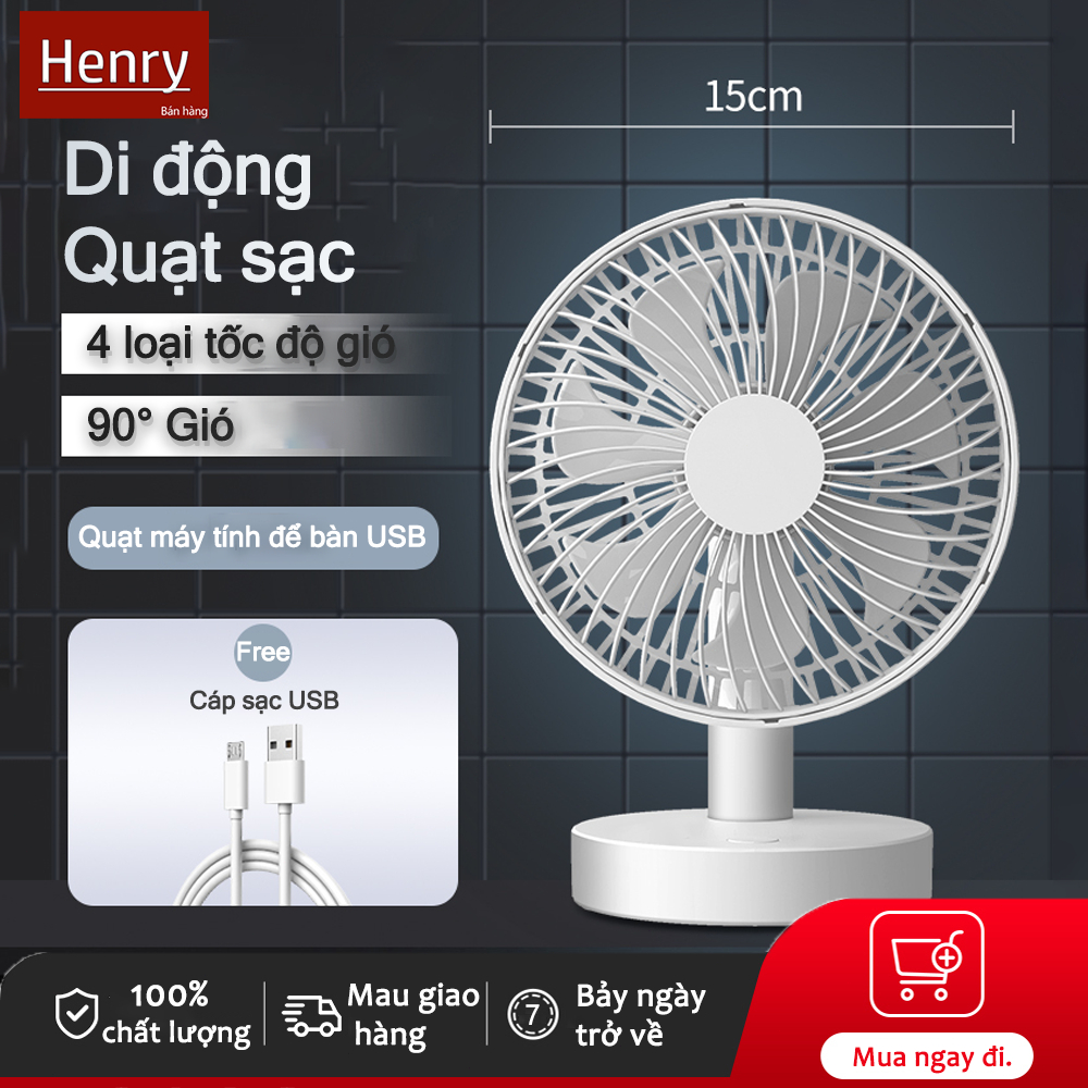 Henry Quạt sạc USB,Quạt di động,Quạt nhỏ cho máy tính để bàn