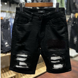 quần short jean nam đen rách vá kiểu đẹp mẫu mới,chất jean co giãn tốt chuẩn form giá rẻ