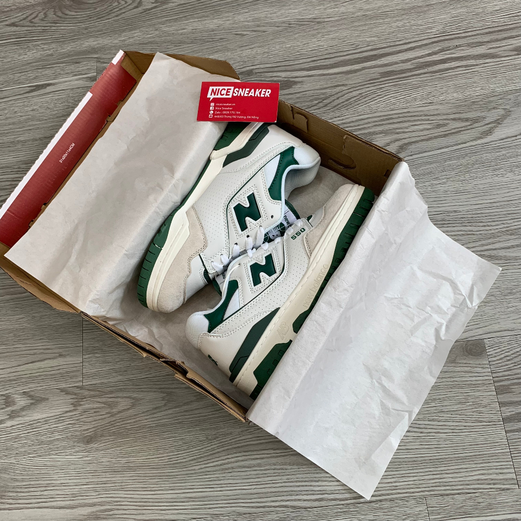 Giày New Balance 550 Low Green White - Phiên bản high quality | Nice Sneaker .