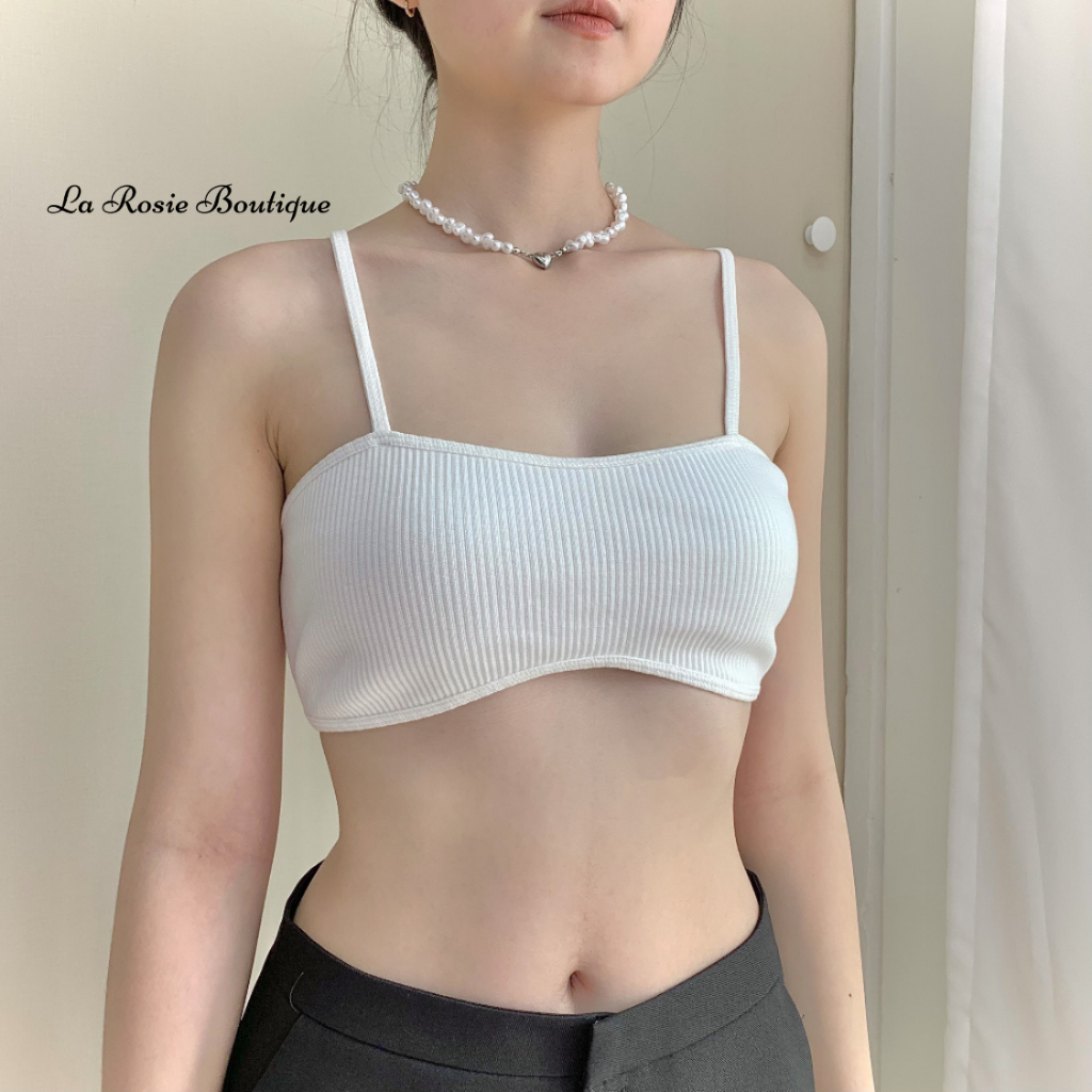 Áo Bra Hai Dây Mảnh Thun Gân Viền Gợn Sóng La Rosie Boutique Ôm Dáng Sexy