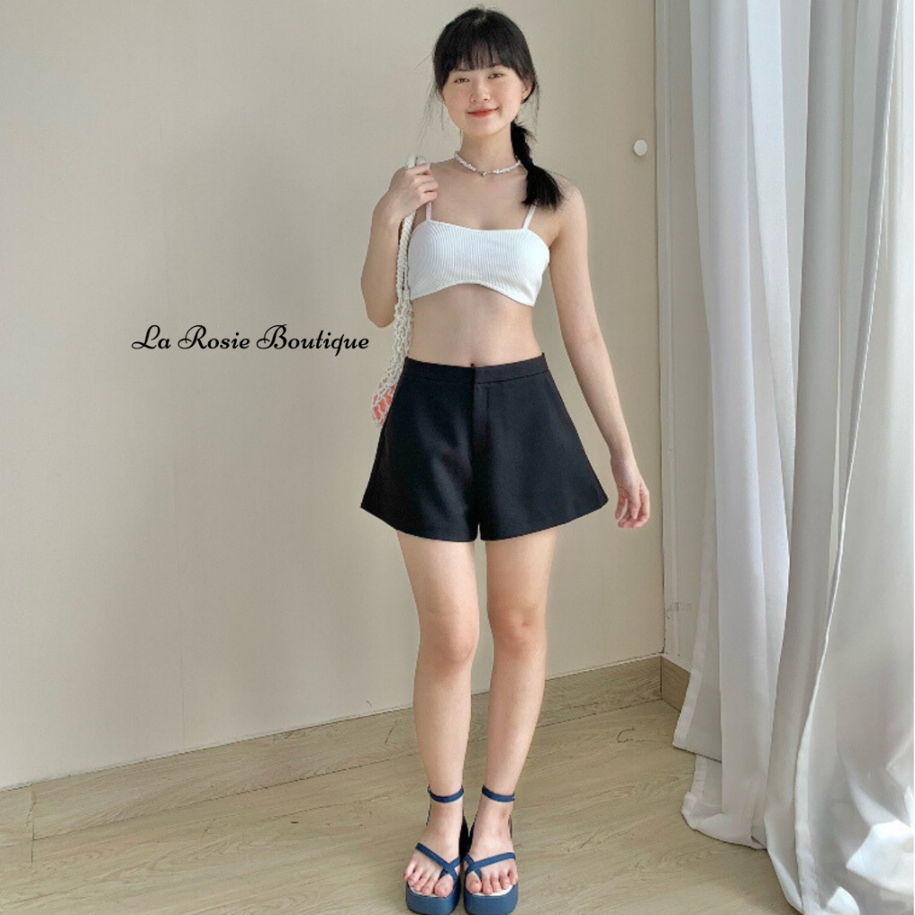 Áo Bra Hai Dây Mảnh Thun Gân Viền Gợn Sóng La Rosie Boutique Ôm Dáng Sexy