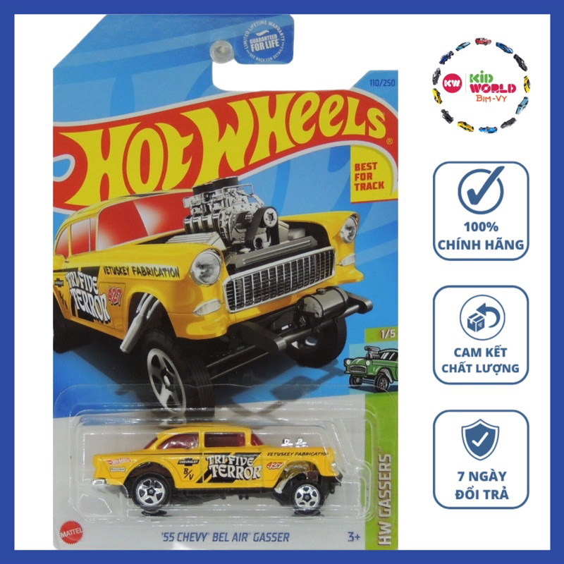 Xe mô hình Hot Wheels basic '55 Chevy Bel Air Gasser HKH61.