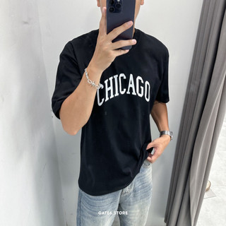 Áo Thun Nam nữ Chicago, phông cổ tròn ngắn tay Unisex cotton 2 chiều form suông - GATE6 - G0054