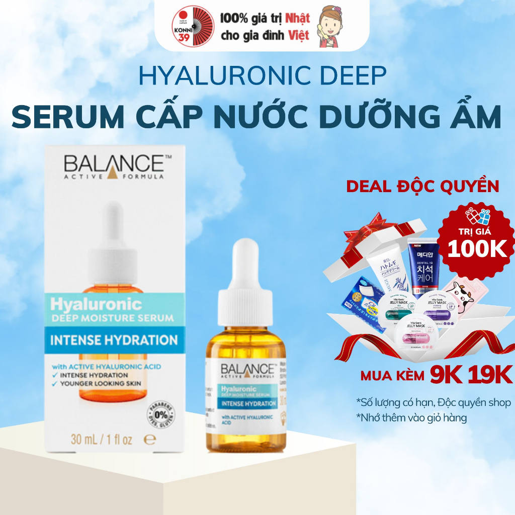 Serum tinh chất dưỡng da bổ sung nước Balance Active Skincare Hyaluronic Deep Moisture 30ml - Bahachiha