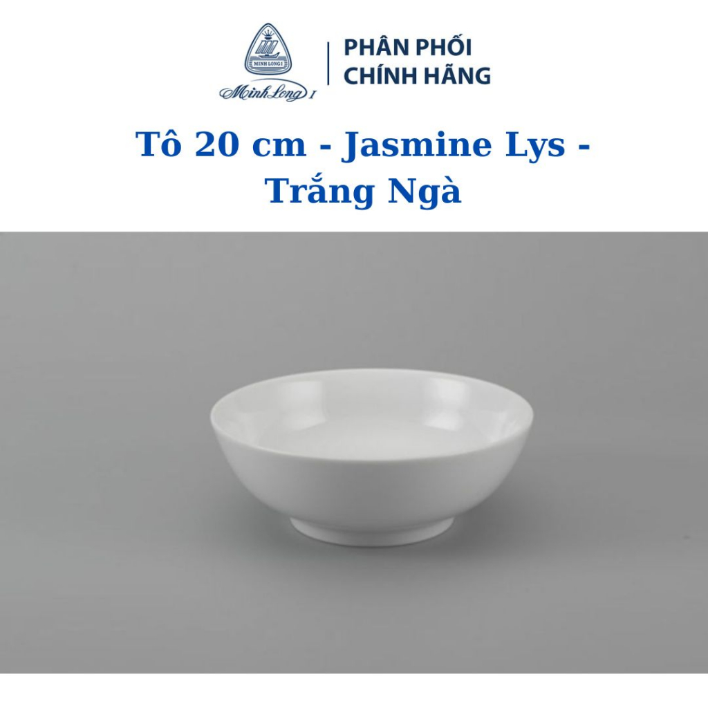 Tô Thấp Minh Long 20 cm Jasmine Lys Trắng Ngà