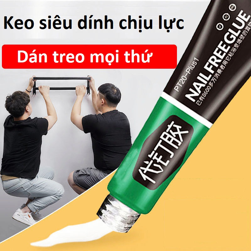 COMBO 5 Keo siêu dính chắc chắn No More Nail tuýp 60g - Dán móc áo, giá kệ lên tường đá hoa, dán sắt thép, gỗ