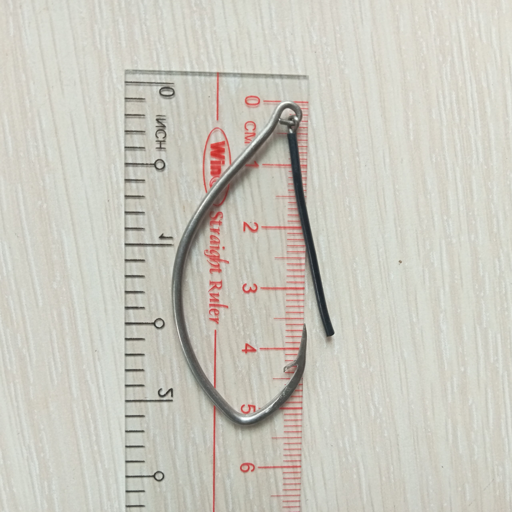 Lưỡi câu cà mau thép trắng 2.4mm 1.8mm