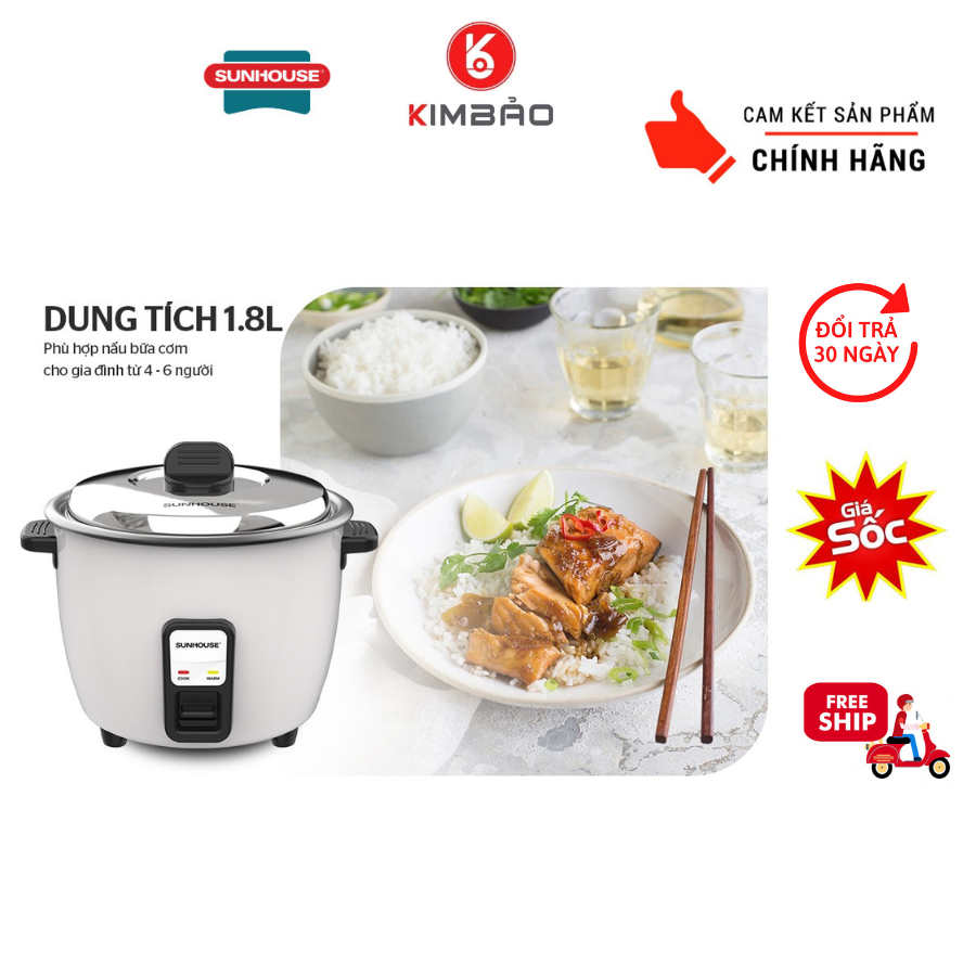 Nồi Cơm Điện 1.8 L Sunhouse Shd8132 Chĩnh Hãng