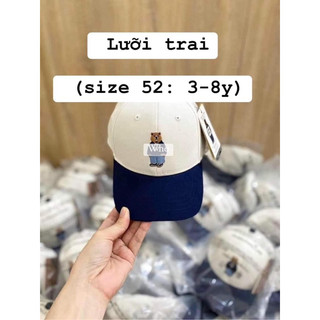 Mũ lưỡi trai,mũ bucket vành thêu gấu - mũ bé