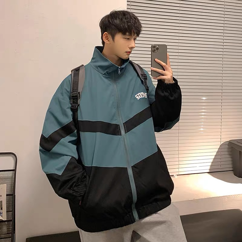 Áo khoác gió   2 lớp thêu logo chữ SGOTINS