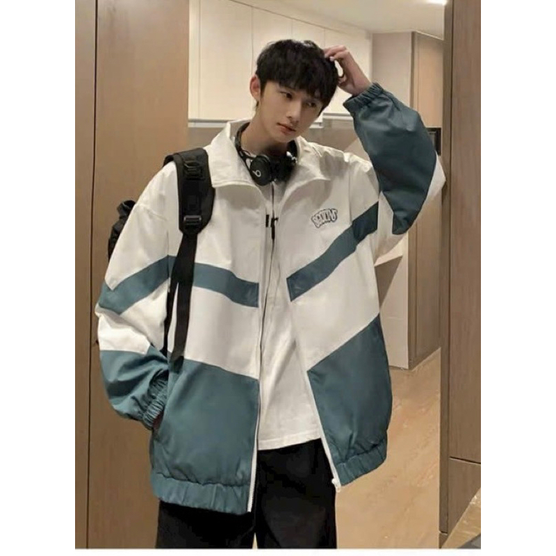 Áo khoác gió   2 lớp thêu logo chữ SGOTINS