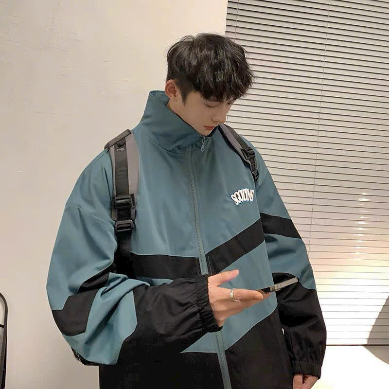 Áo khoác gió   2 lớp thêu logo chữ SGOTINS