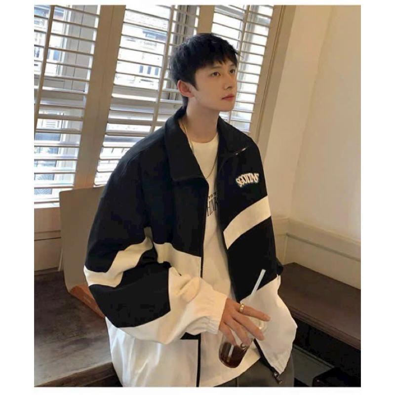 Áo khoác gió   2 lớp thêu logo chữ SGOTINS