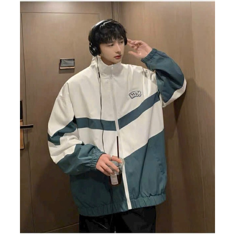 Áo khoác gió   2 lớp thêu logo chữ SGOTINS