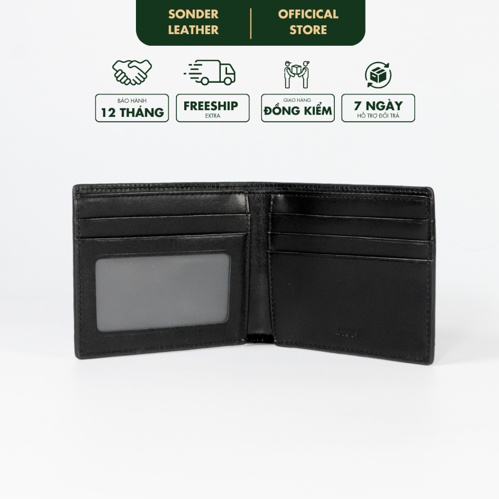 Ví nam da bò thật Nova ví da nam cao cấp, bóp da bò pull-up láng mịn thương hiệu Sonder Leather