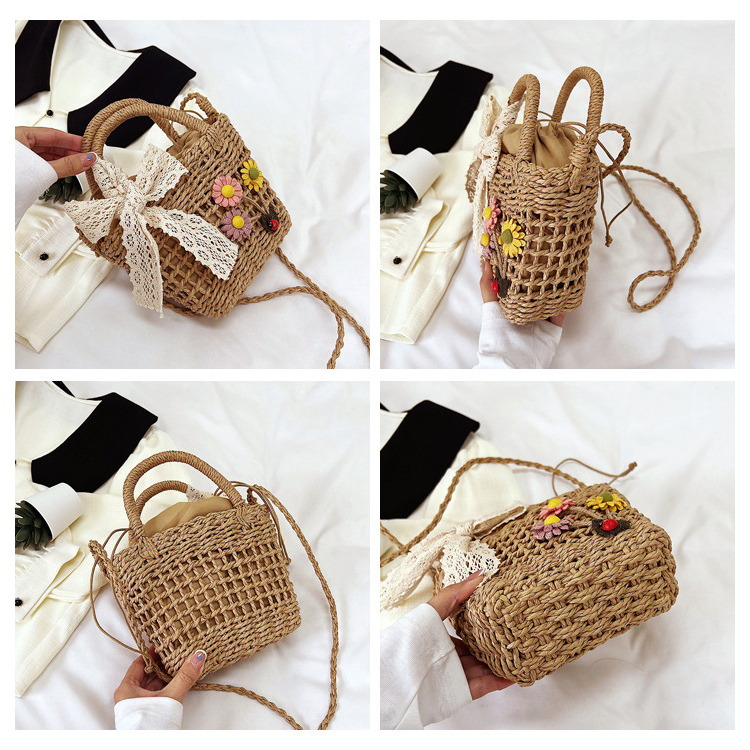 Túi xách nữ cói mini đi biển du lịch vintage đeo chéo cầm tay đẹp ROSASO TX88