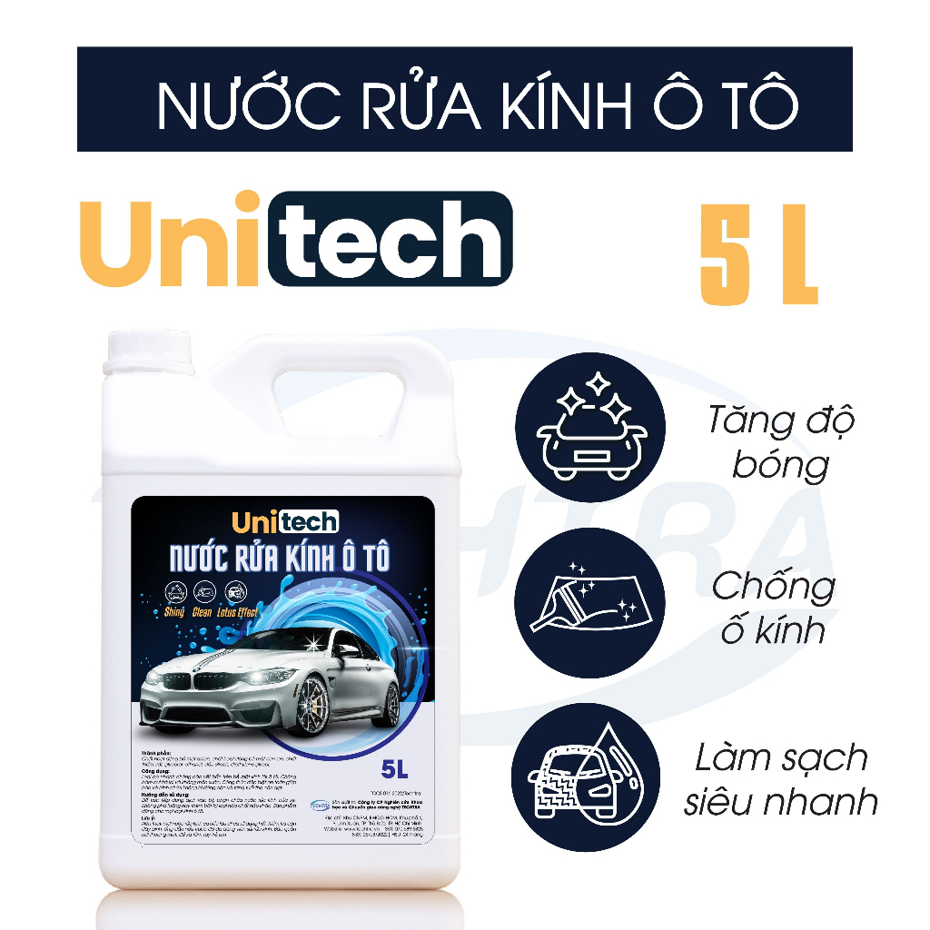 Nước rửa kính lái ô tô cao cấp Unitech  dùng trực tiếp - Hàng chính hãng, phù hợp mọi loại kính