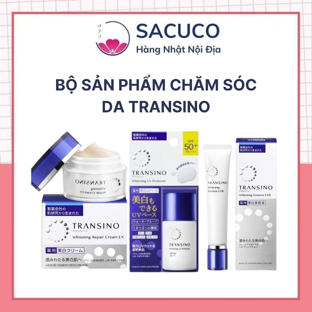 Bộ sản phẩm Transino trắng da mờ thâm nám Nhật Bản