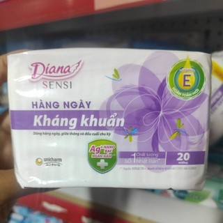 Băng vệ sinh Diana sensi hàng ngày kháng khuẩn gói 20 miếng