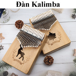 Đàn Kalimba Gỗ Mahogany Rắn Nguyên Khối 17 Phím Gỗ Tặng Kèm Búa Chỉnh Âm, Túi đựng, Khăn lau, Giấy dán nốt nhạc...