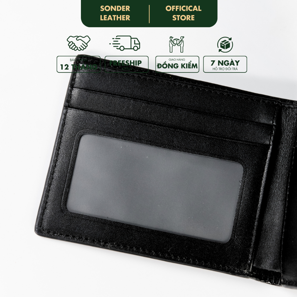 Ví nam da bò thật Nova ví da nam cao cấp, bóp da bò pull-up láng mịn thương hiệu Sonder Leather