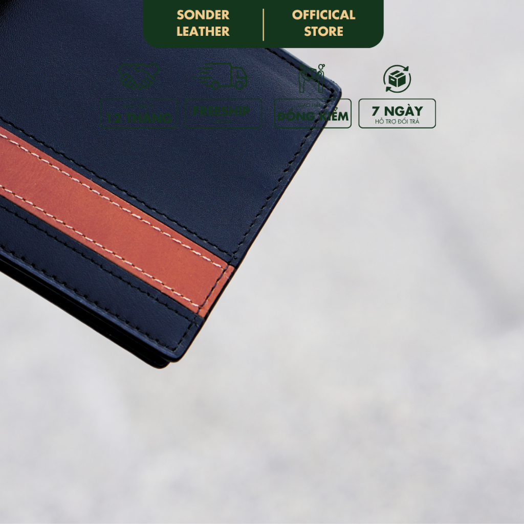 Ví nam da bò thật Nova ví da nam cao cấp, bóp da bò pull-up láng mịn thương hiệu Sonder Leather
