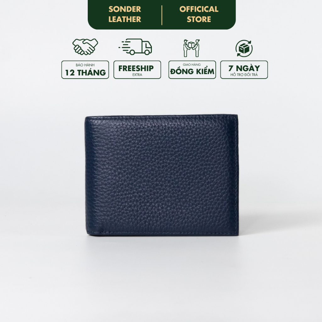 Ví nam da bò thật Lucas ví da nam cao cấp, bóp nam da bò vân hạt thương hiệu Sonder Leather