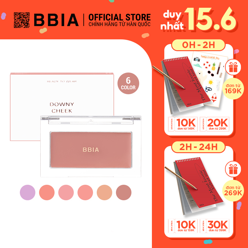 Má Hồng Kem Bbia Ready To Wear Downy Cheek (6 màu) 3.5g Bbia Official Store