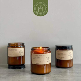 Nến thơm phòng handmade adora candle amber glass sáp dừa 200g | quà tặng nến thơm 20 mùi hương tinh dầu cao cấp