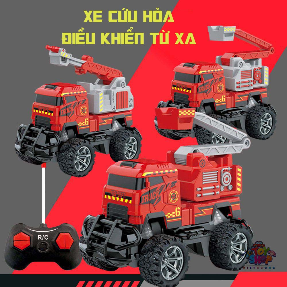 Xe đồ chơi xe cứu hỏa điều khiển từ xa (kèm 4 pin AA)