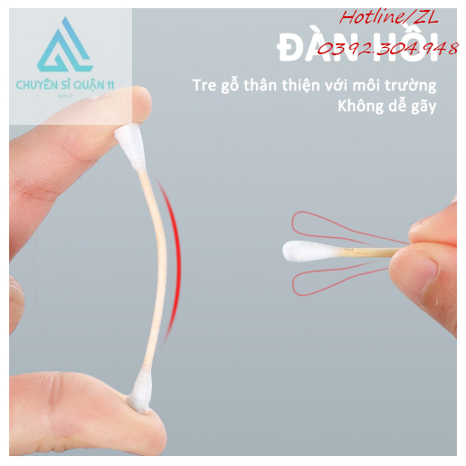 Hộp 500 Tăm Bông Thân Gỗ Tre Ngoáy Tai Người Lớn 2 Đầu Vệ Sinh Tai Đa Năng An Toàn Tiện Lợi