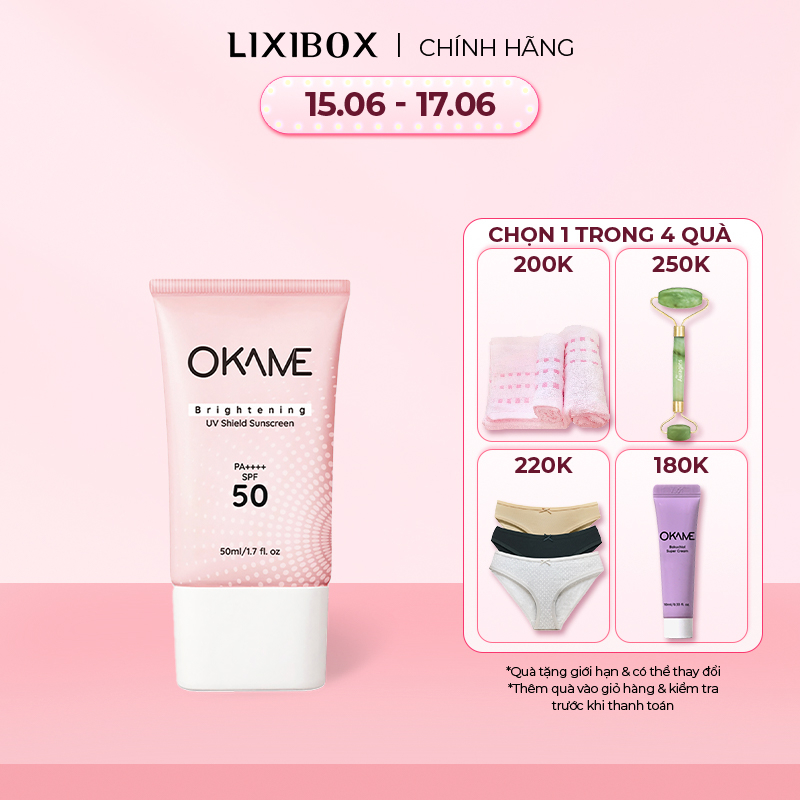 Kem chống nắng Okame Brightening UV Shield Sunscreen SPF 50 PA++++ 50ml