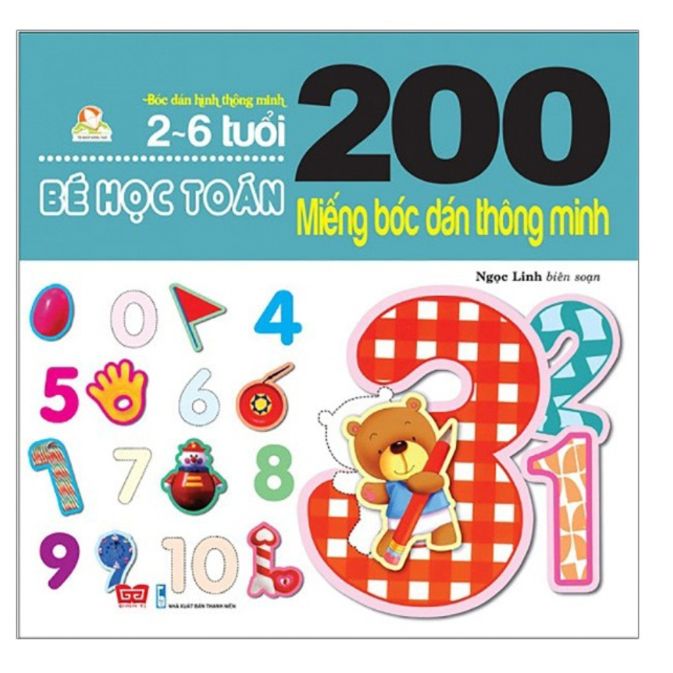 Sách - Bộ 200 cuốn miếng bóc dán thông minh cho trẻ từ 2-6 tuổi