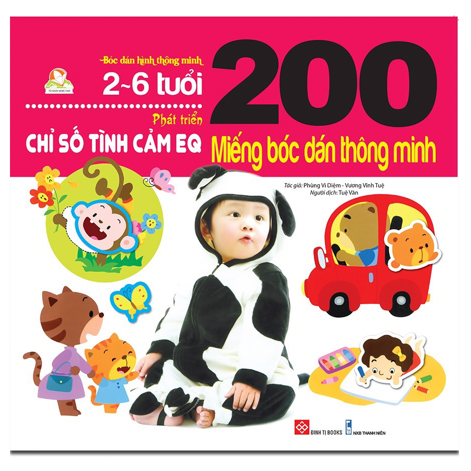 Sách - Bộ 200 cuốn miếng bóc dán thông minh cho trẻ từ 2-6 tuổi