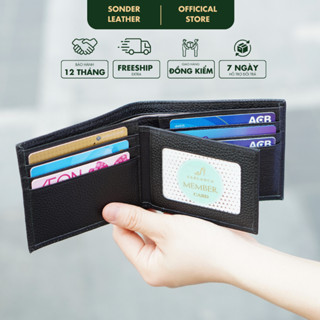 Ví nam da bò thật Lucas ví da nam cao cấp, bóp nam da bò vân hạt thương hiệu Sonder Leather