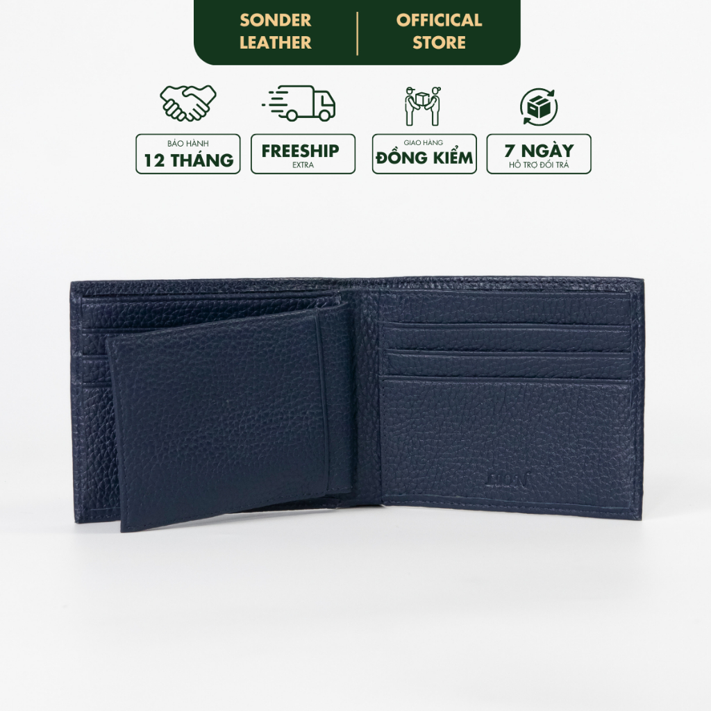 Ví nam da bò thật Lucas ví da nam cao cấp, bóp nam da bò vân hạt thương hiệu Sonder Leather